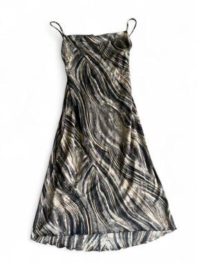 Y2K Fairycore Soft‑Grunge Abstract Slip Dress • Cowl Neck • Tagged L